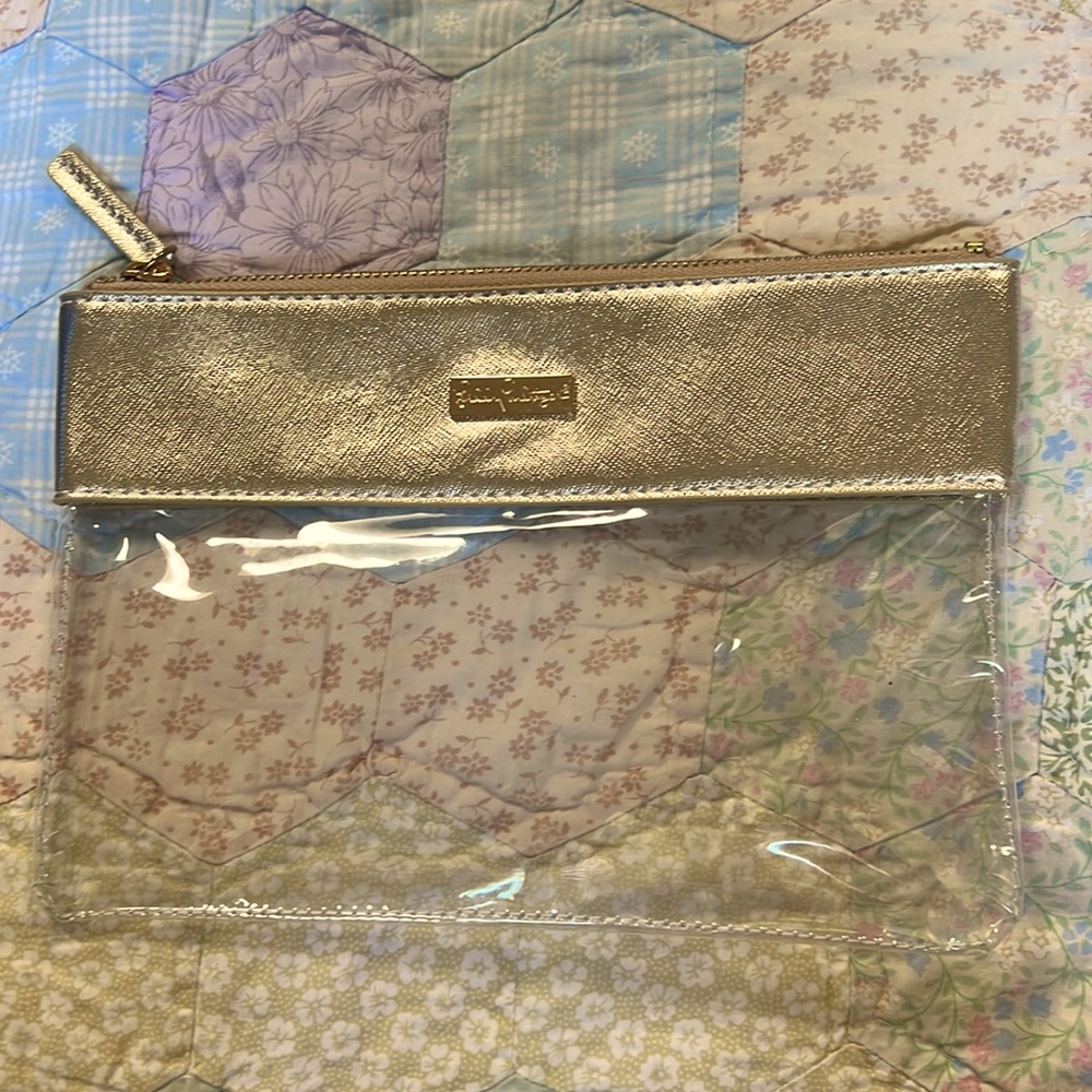 Lilly Pulitzer clear zippered make up bag EUC